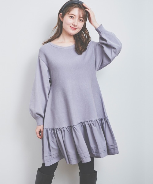 「LAISSE PASSE」 ニットワンピース SMALL ブルー レディース_画像3