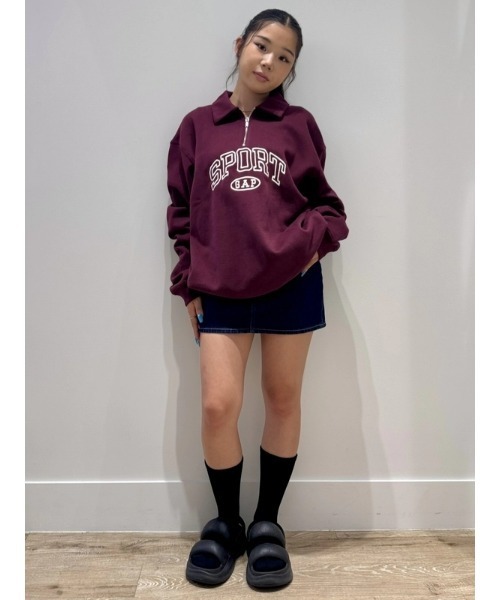 GAP ロゴ スウェット 1/4ジップアップ プルオーバー ユニセックス S セール】ヴィンテージソフト オーバーサイズ GAPロゴ 1/4ジップアップ