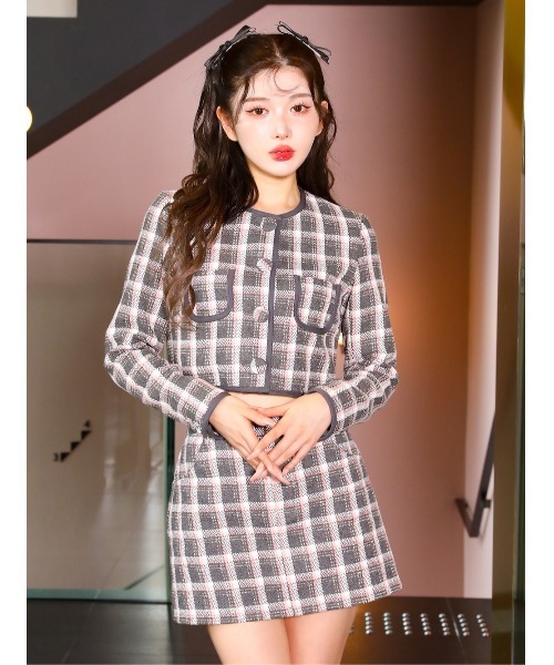 darich ノーカラージャケット Darich（ダーリッチ） ノーカラージャケット FREE グレー レディース