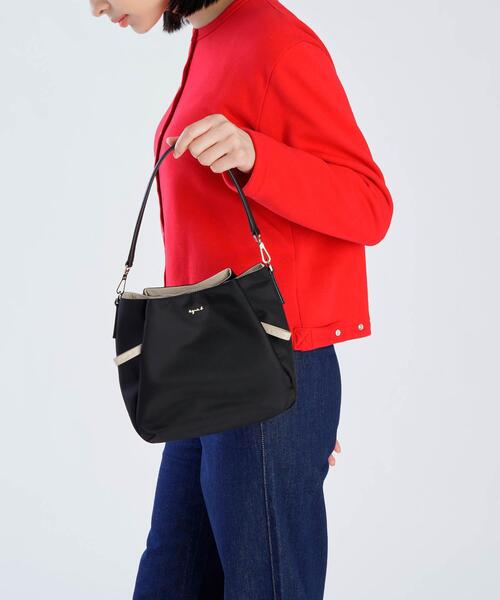 美品 agnes b 2660 2way ボストンバッグ レザー ナイロン agnes b. ボストンバッグ 2wayボストンバッグ (QAT01−02