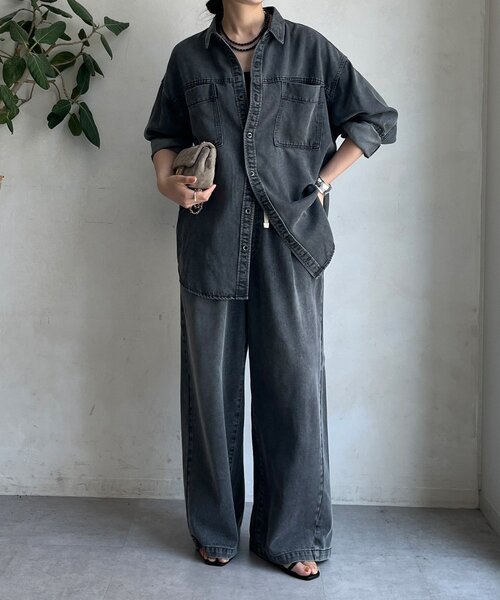 DouDou（ドゥドゥ） ブラウス シャツ リヨセルデニムポケットシャツ