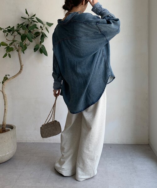 DouDou（ドゥドゥ） ブラウス シャツ リヨセルデニムポケットシャツ