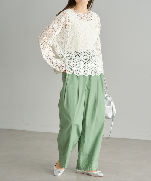 PUAL CE CIN
ヴィンテージライクデニムバンドカラーシャツ pual ce cin 「PUAL CE CIN」 イージーパンツ FREE グリーン