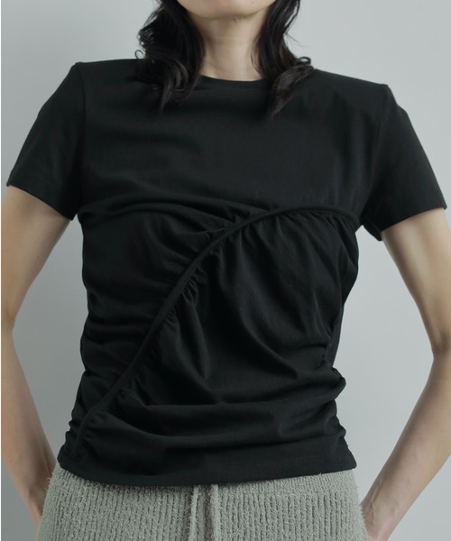 トップス Soduk gather tshirt トップス Soduk gather tshirt t-shirt | soduk | スドークの