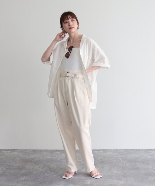 「fredy emue」 デニムパンツ 36 アイボリー レディース
