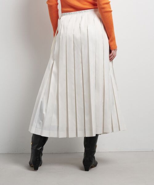 LANVIN en Bleu スカート LIMONTA East サテンプリーツスカート