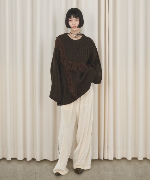 ✨美品✨クラネ　アシンメトリー　ケーブルニット サイズ1 S〜M 新品】 クラネ アシンメトリーケーブルニット S〜Mサイズ 定価26,400円