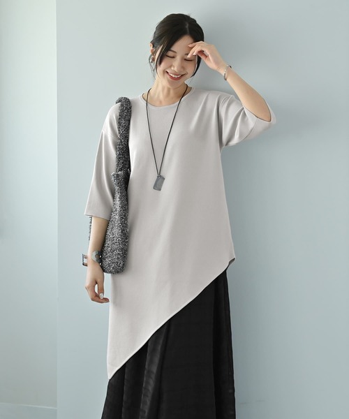 STYLE DELI（スタイルデリ） tシャツ 「Kana Oyama×BLK001」アシメ