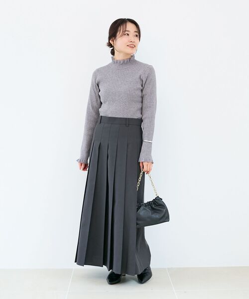 ルクールブラン（le．coeur blanc）/グレンチェックフロントプリーツスカート le.coeur blanc（ルクールブラン） スカート グレンチェックフロント