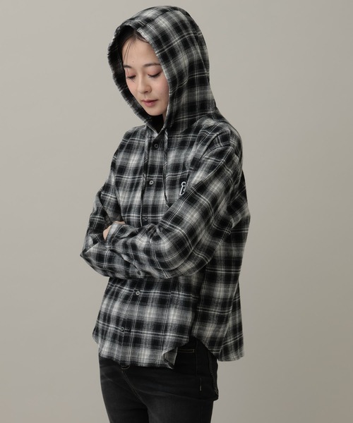 3.3 FIELD TRIP ブラウス シャツ 「UNISEX」ALAND／チェックフード長袖