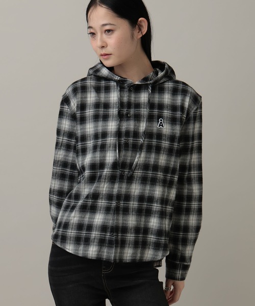 3.3 FIELD TRIP ブラウス シャツ 「UNISEX」ALAND／チェックフード長袖