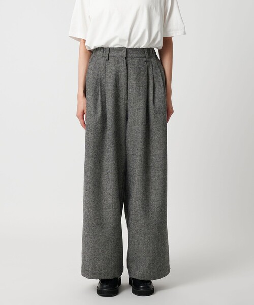 Drawer ウールプレスパンツ グレー 日本製 Lサイズ CITEN スラックス パンツ 「CITEN」ウールミックス3タック