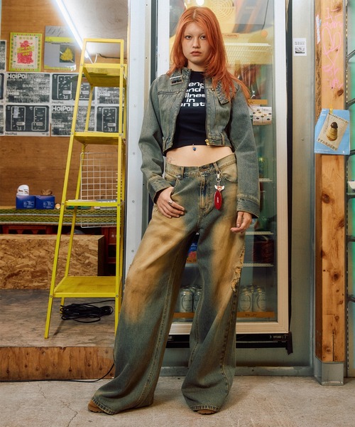 m*.様 ACLENTダーティクラッシュルーズデニムパンツ25インチ ACLENT（アクレント） ジーンズ デニム デニムパンツ ダーティ