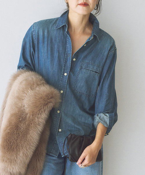 ブラウス シャツ Denim シャツ レディース