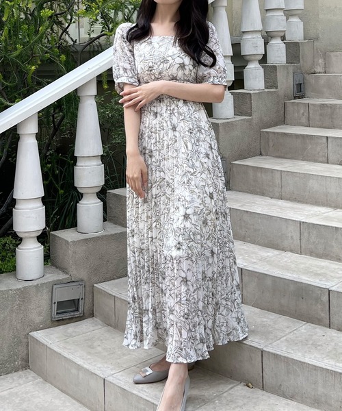 JUNOAH（ジュノア） 半袖ワンピース LARGE アイボリー レディース