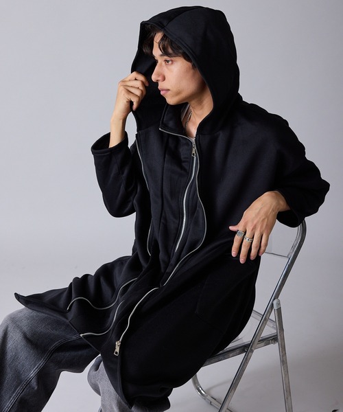 Theater code パーカー Brushed Lining Double-Zipper Long Zip Hoodie Theater code パーカー Brushed Lining Double-Zipper Long Zip Hoodie