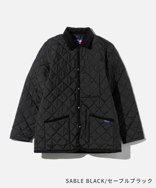 美品 LAVENHAM ラベンハム ノーカラー　キルティングジャケット 黒 36 LAVENHAM｜ラベンハム（メンズ）のノーカラージャケット（キルティング