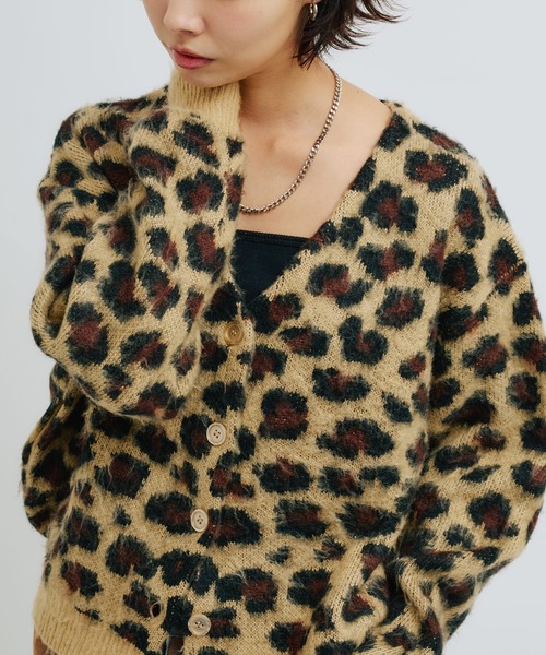 トップス Fake As Flowers Bobby Leopard Cardigan Fake As Flowers Bobby Leopard Cardigan