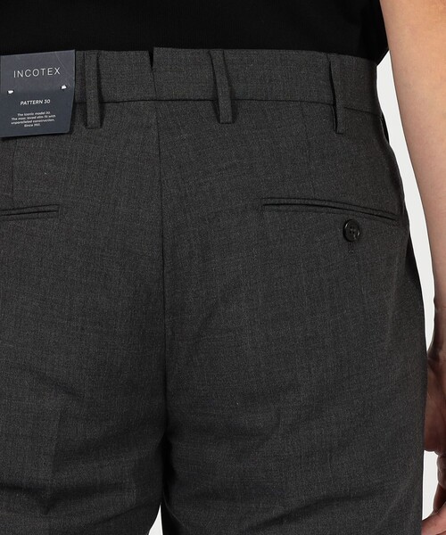 インコテックス ノープリーツスラックス ブラック スリムフィット 48 アウトレット】INCOTEX インコテックス ノープリーツ スラックス