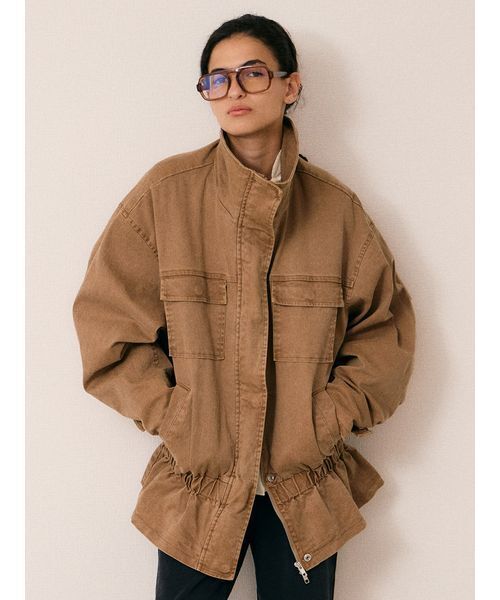 Henon. ブルゾン アウター GATHERING OVER BLOUSON レディース