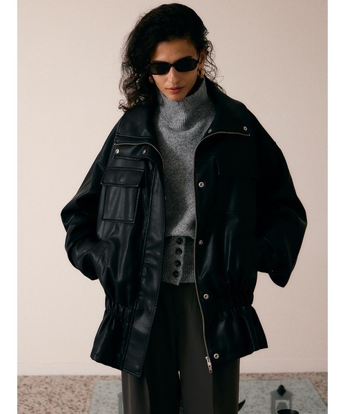 Henon. ブルゾン アウター GATHERING OVER BLOUSON レディース