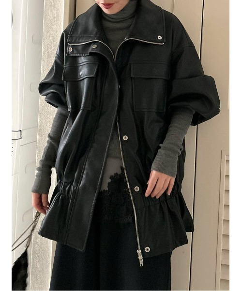 Henon. ブルゾン アウター GATHERING OVER BLOUSON レディース