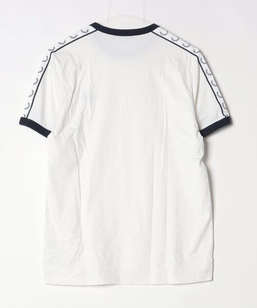 「FRED PERRY」 半袖Tシャツ M ホワイト レディース