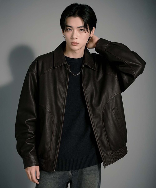 VIBGYOR ブルゾン アウター 「Korea Select」 ウォッシュドフェイク