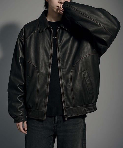 VIBGYOR ブルゾン アウター 「Korea Select」 ウォッシュドフェイク