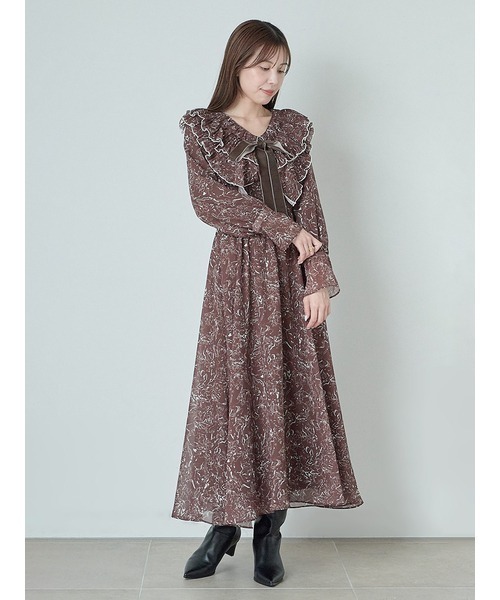 SNIDEL（スナイデル） 長袖ワンピース 0 ブラウン レディース