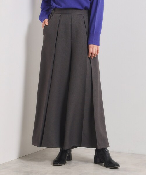 よむぞう セール】ソフトツイルタックワイドパンツ【洗濯機洗い可】（その他