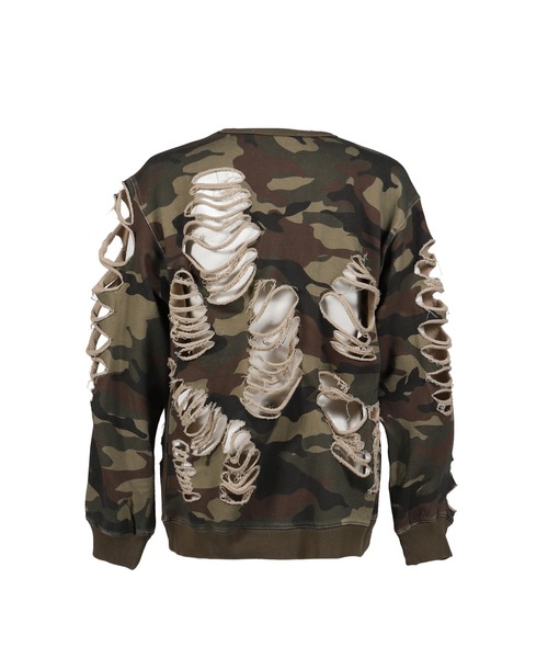 junnakayama distressed crewneck スウェッ JUN/NAKAYAMA（ジュンナカヤマ） トレーナー スウェット DISTRESSED