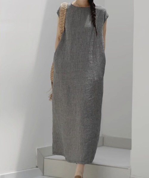 「CADBURY」 ノースリーブワンピース X-LARGE ブラック レディース_画像6