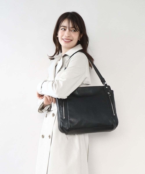 MK ミッシェルクラン バッグ（MK MICHEL  BAG）/[2WAY/A4収納可]ジップデザインスクエアトートバッグ MK MICHEL KLEIN（エムケー ミッシェルクラン） 「2WAY/A4収納可