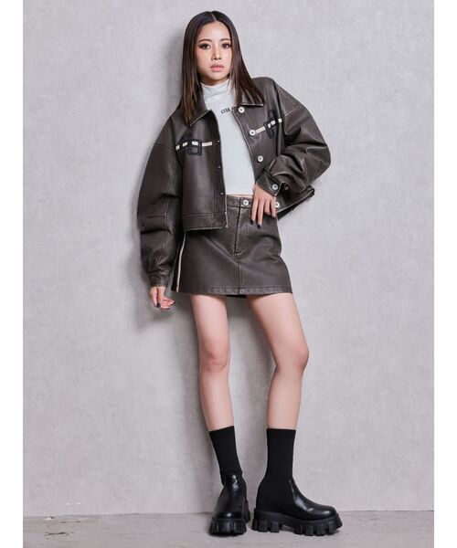 GYDA（ジェイダ） ブルゾン アウター GGラインFake Leatherブルゾン