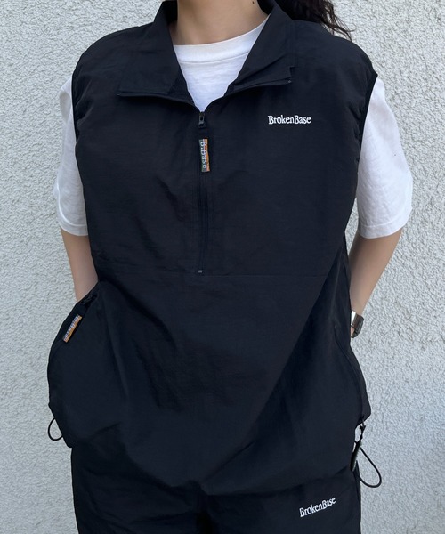 BROKEN BASE（ブロークンベース） ナイロンベスト MEDIUM ブラック