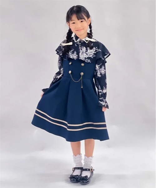 axes femme（アクシーズ ファム） ワンピース チェーン付ダブルボタン