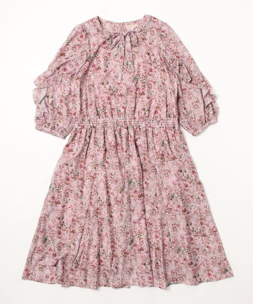 Rose Tiara（ローズティアラ） 7分袖ワンピース 42 ブルー レディース