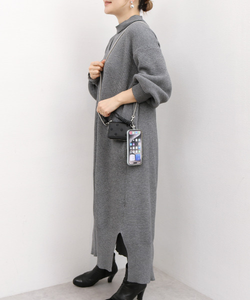 二つ折り財布 財布 ペルケ perche / ドット刺繍ジャバラチャームウォレットショルダー レディースの画像