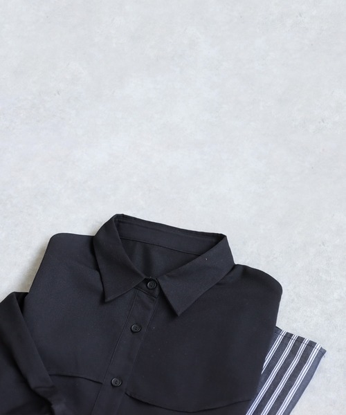 「antiqua」 長袖シャツ ONESIZE ブラック レディース_画像2