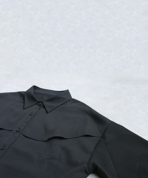 「antiqua」 長袖シャツ ONESIZE ブラック レディース_画像4