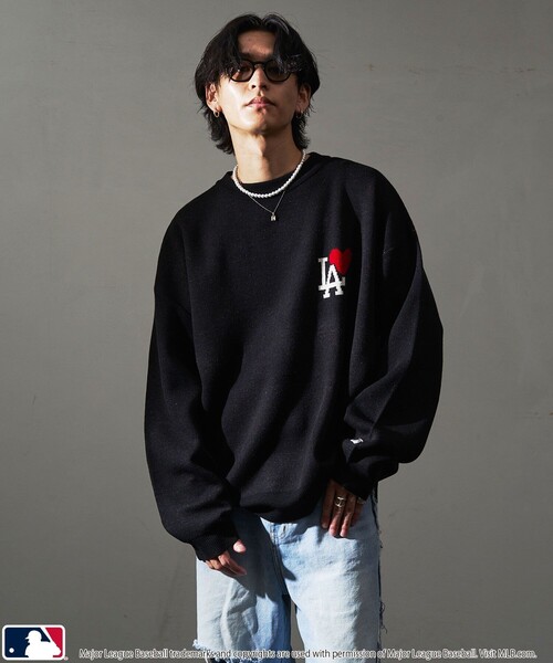 「MLB」 長袖ニット SMALL ブラック系その他 メンズ_画像5