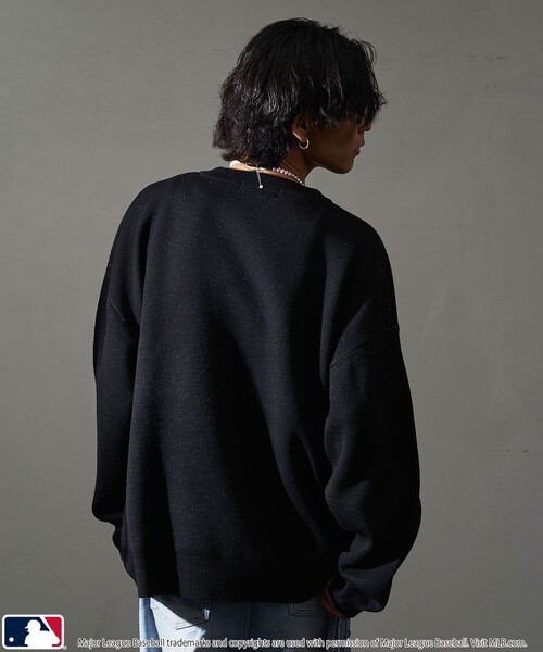 「MLB」 長袖ニット SMALL ブラック系その他 メンズ_画像6