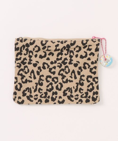 Mignonjour ポーチ Mignonjour/チャーム付きヒョウ柄ミニポーチ M2882