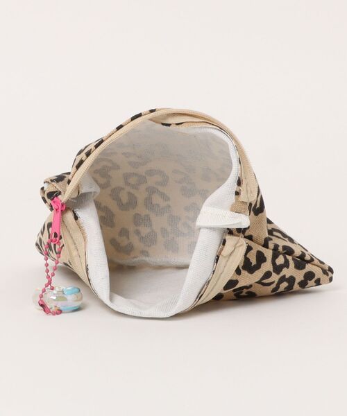 Mignonjour ポーチ Mignonjour/チャーム付きヒョウ柄ミニポーチ M2882