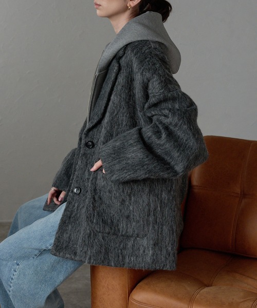 「r.」 チェスターコート FREE グレー レディース_画像2