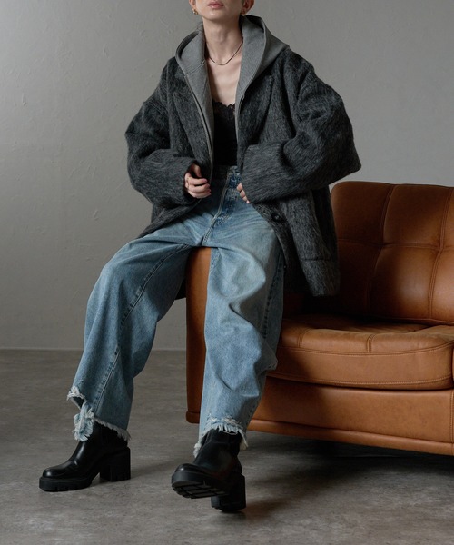 「r.」 チェスターコート FREE グレー レディース_画像4