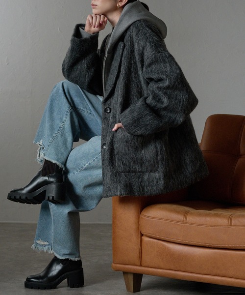 「r.」 チェスターコート FREE グレー レディース_画像5