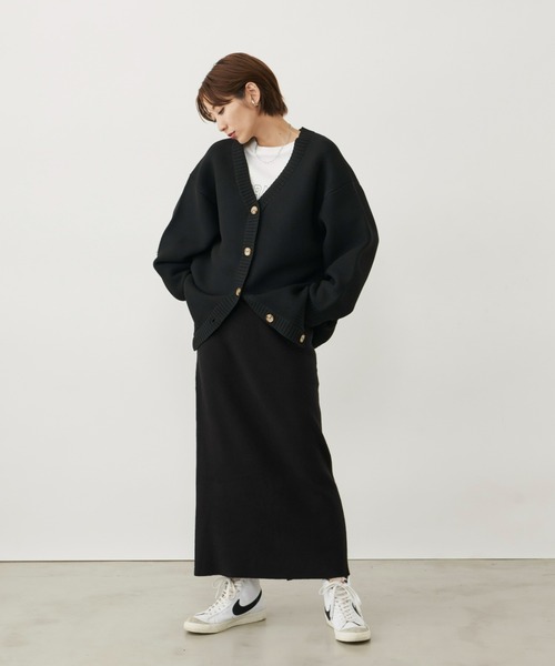 「Auntie Rosa Holiday」 ニットスカート MEDIUM チャコールグレー レディース_画像9