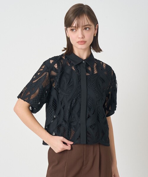 monaco★新品未使用★ANAYI 花柄刺繍 半袖ブラウス 38号 超目玉枠】 38号 半袖ブラウス 花柄刺繍 monaco☆新品未使用☆ANAYI